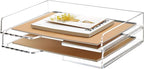 2 Pack- Stackable Paper Letter Tray, Enlarged A4 File Desk Organizer Acrylic Desk Organizers and Accessories Sorter Tray, Clear Workspace Office Supplies Organizers, 13.78inx9.25inx3.62in