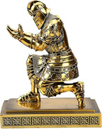 King's Guard Knight Pen Holder Pen Stand Desk Organizers and Accessories Resin Pencil Holder as Gift with a Metal Sword Letter Opener for Office and Home (Bronze(Plating))