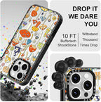 MOSNOVO Case for iPhone 16 Pro Max, [10ft 4X Military-Grade Drop Protection] Durable & Shockproof Phone Case Cover Design for iPhone 16 Pro Max - Mushroom Art - Clear Black