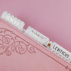 UPAFEXXI-Laminated Bible Tabs (Gold Foil Embossed Lettering), Bible Tabs for Women and Men, Reposition Large Print Stickers, Easy to Read and Apply, 80Chapters Labels for Easy Navigation(White)