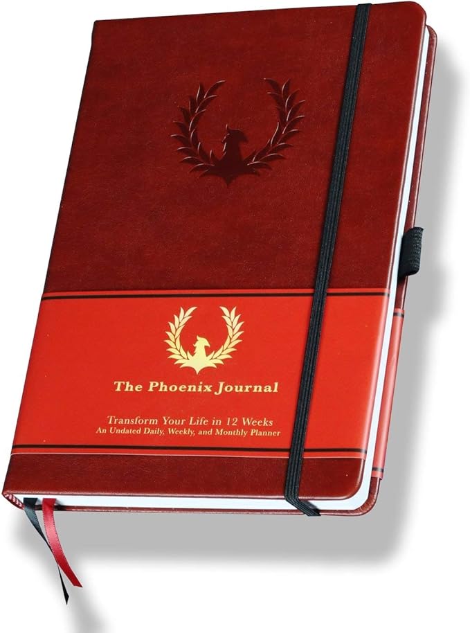 The Phoenix Journal - Best Daily Goal Planner, Organizer, & Calendar for Goal Setting, Gratitude, Happiness, & Productivity - Vision Board & Habit Tracking - 12 Weeks, Undated, Hardcover (Classic)