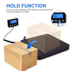 Digital Shipping Scale, 5g High Accuracy 440 lb Postal Scale with Hold and Tare Functions for Parcels/Luggage/Home, Silicone Surface, Extended LCD Display, Batteries and AC Adapter Included