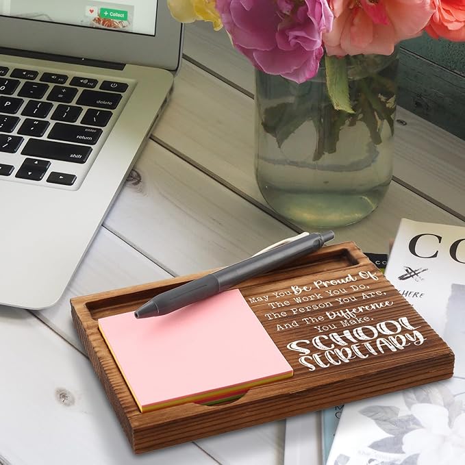 School Secretary Gifts, School Secretary Appreciation Gifts, Thank You Gifts for School Secretary, School Secretary Office Desk Decor Gifts Self-Stick Note Pad Holders ZSS2