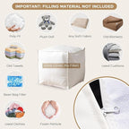 Unstuffed Pouf Ottoman Cover, 17.7x17.7 inch Faux Leather Moroccan Poofy Ottomans Cover, footrest Square White Footstool with Storage Waterproof Easy Cleaning for Living Room (Only Cover No Filler)