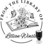 Custom Self-Inking Stamps | Personalized Book Stamp Gift for Book Lovers | 5 Ink Colors (Style13)