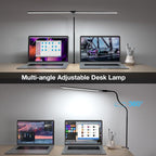 Desk Lamp for Office Home, 31.5" Desktop Lighting Bar with Gooseneck, Clip on Desk Light with Clamp, Bright Dimmable Table Lamp for Study, Work, Computer, Monitor, Reading
