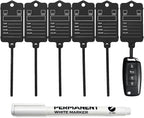 100 Car Key Tags with Labels Plastic Car Dealership Key Tags Self Locking Automotive Identifiers Blank Shop Labels with One Pen (Black)