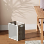 Office Trash Can, Rectangular Kitchen Garbage Can, Iron and Wood Combination Bathroom Trash Can, Modern Design Wastebasket Bin for Bathroom, Laundry Room, Kitchen, Kids' Room, Dorm(4.5 Gallon)