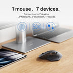 Rapoo MT760 PRO Wireless Mouse, NearLink + Bluetooth 5.0 Multi-Device, 12K DPI, 2K Polling, Ergo for Work & Gaming, 11 Programmable Buttons, On-Board Memory, Quiet Clicks, USB-C, 120 Days Battery Life