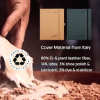 POPRUN 2026 Planner - 2026 Recycled Weekly Planner[6.5''x 8.5''- Italian Regenrated Leather Hard Cover] with Hourly Schedule & Vertical Weekly Layout, Monthly Tabs, Inner Pocket - Black Grey