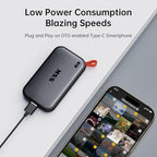 SSK 4TB SSD External Hard Drive – Up to 1050MB/s Portable Solid State Drive USB 3.2 Gen2, USB-A & USB-C, 4K ProRes HDR for iPhone 15/16 Pro, Mac, Windows, Android OTG, Tablets