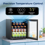 Beverage Refrigerator, 50 Cans Mini Fridge Cooler, ETL Approved 1.3 Cu.ft with Glass Door, Adjustable Shelves, Digital Temperature Freestanding Small Drink Fridge Soda Beer or Wine for Home Dorm Bar