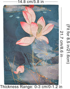 BLBMH Book Cover for Paperbacks- Adjustable Fabric BookJacket Cover Protector Fit for 5.5x8.5 inch Hardcover Softcover Book Novels Notebook Bible Book Lovers Gifts - Lotus 8.5in