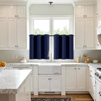 MIULEE Short Curtains for Windows - Navy Blue Blackout Half Window Curtains Thermal Insulated Privacy Drapes for Kitchen Bedroom Bathroom Grommet Top Small Basement Tiers W40 x L36 Inch 2 Panels