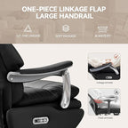 Dual Motor Electric Real Leather Executive Office Chair with Foot Rest, Comfortable Reclining Office Chair with Massage, Big and Tall High Back Comfy Ergonomic Home Office Desk Chairs 400lbs, Black