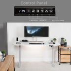 VIVO Electric 63 x 32 in Standing Desk, Memory Height Adjustment, 1B Series, White Top Gray Frame, DESK-KIT-1G1W