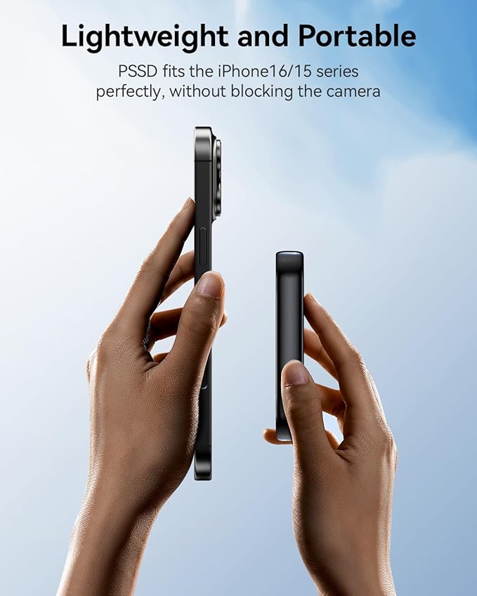 Yottamaster 2TB Magnetic External SSD, Up to 2000MB/s USB 3.2 Gen 2x2 Portable Solid State Drive, Supports 4K ProRes HDR Compatible with iPhone 16/15 Pro Max, Smartphone, Tablet, Laptop - PF20