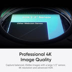 Insta360 Link 2C Tripod Bundle - 4K Webcam for PC/Mac, 1/2" Sensor, Auto Framing, HDR, AI Noise-Canceling Mic, Gesture Control for Streaming, Video Calls, Gaming, Works with Zoom, Teams, Twitch & More