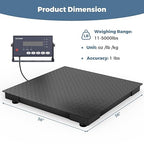 36"x36" Industrial Floor Scale, Heavy-Duty Warehouse Scale with Digital Indicator, Accurate Pallet Scale for Postal Luggage Shipping Mailing Weighing, 5000 lb x 1 lb, Black