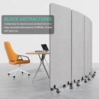 Soundproof Room Divider W/Wheels, 66in Office Dividers for Sound Proofing & Reducing, Sound Proof Dividers for Office Partitions Portable Temporary Wall Acoustic Wall Divider (Dark Grey, 4 Panel)