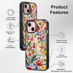 MOSNOVO Case for iPhone 15 Plus, [10ft 4X Military-Grade Drop Protection] Durable & Shockproof Phone Case Cover Design for iPhone 15 Plus / 14 Plus - in The Garden - Clear Black