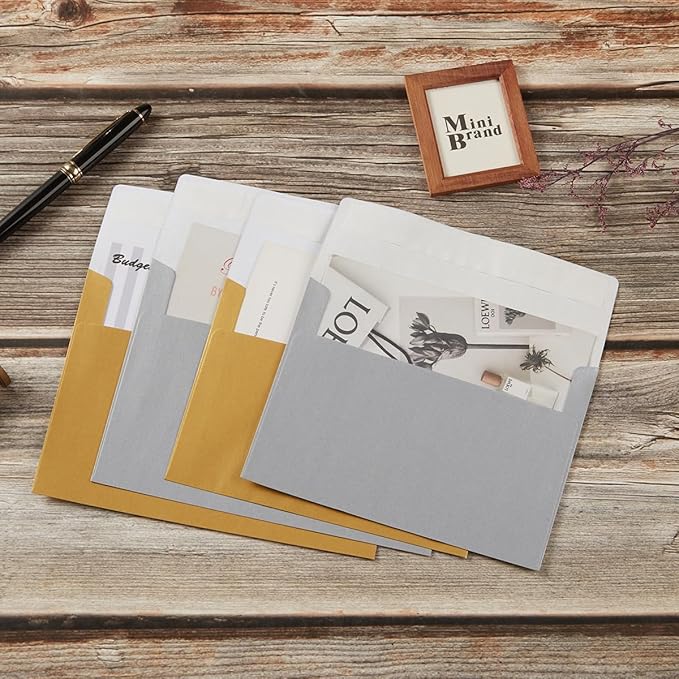 50 Pieces Metallic Color Self Seal Envelopes for Greeting Cards, Invitations, Postcards (Silver, 4x6)
