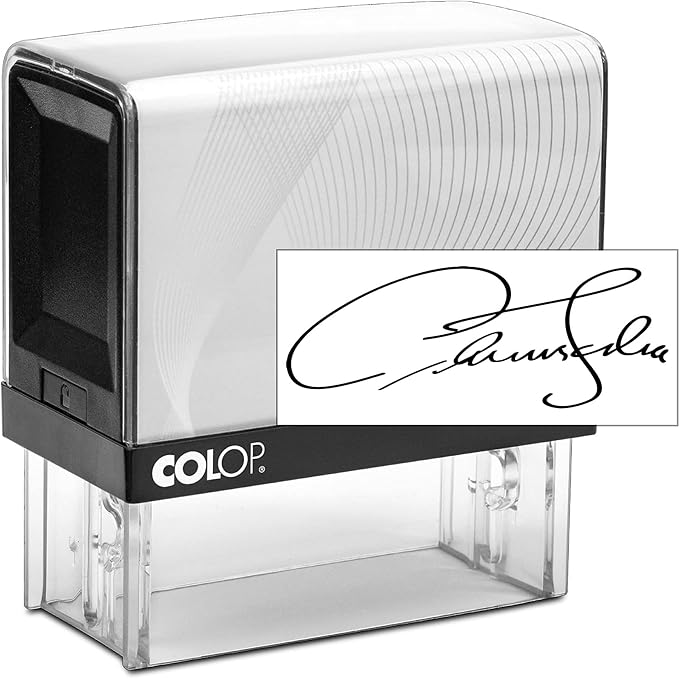 COLOP Large Size Self Inking Custom Signature Stamp - Choose from 15 Ink Colors