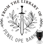 Custom Self-Inking Stamps | Personalized Book Stamp Gift for Book Lovers | 5 Ink Colors (Style14)