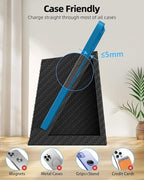 Multifunctional Pen Holder and Organizer for Desk with Wireless Charger, Digital Indoor Thermometer and Humidity Gauge, Home Office Organizers and Storage (Battery Included)