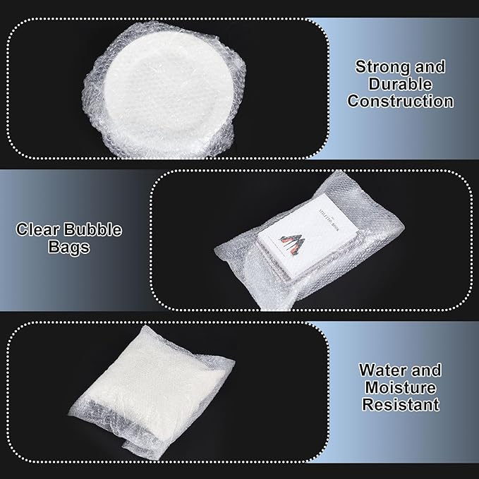 10 Pack Extra Large Bubble Pouches 20 * 24 Inch Clear Bubble Pouch Wrap Bags for Packing Shockproof Cushioning Wrap Bag for Shipping Moving Fragile Dishes China Plates Painting Fragile Items