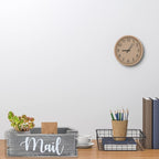 Mail Organizer Mail Holder Countertop, Wood Mail Basket for Wall Table Desk, Envelope Bill Holder for Home Office Decor (Grey)