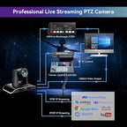 Tenveo HDMI/LAN/USB3.0 PoE PTZ Camera 20X Optical Zoom PTZ Camera IP Live Streaming, FHD 1080P 60FPS, for Church Services Worship Video Conference Live Streaming Online Meeting, 2025 Version