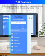 2025 AI Mouse, Bluetooth Wireless Mouse with Voice Input Search, Voice and Word Translation, Form Document Output, Code Generation, AI Writing, AI Drawing, Rechargeable, for Windows, macOS(Pink)