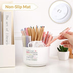 SKYDUE 360 Degree Rotating Desk Organizer, Dual-Purpose Pencil Pen Holder for Desk, Rotating Pencil Cup with Stickers, Office Supplies, Desk Decor for Office, School, Home