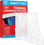 5MIL Thermal Laminating Sheets (225 Count) Letter, Photo, Card, Notecard, ID Badge and Business Card Sizes, Laminating Pouches, Compatible with Laminators, Crystal Clear Laminated Finish