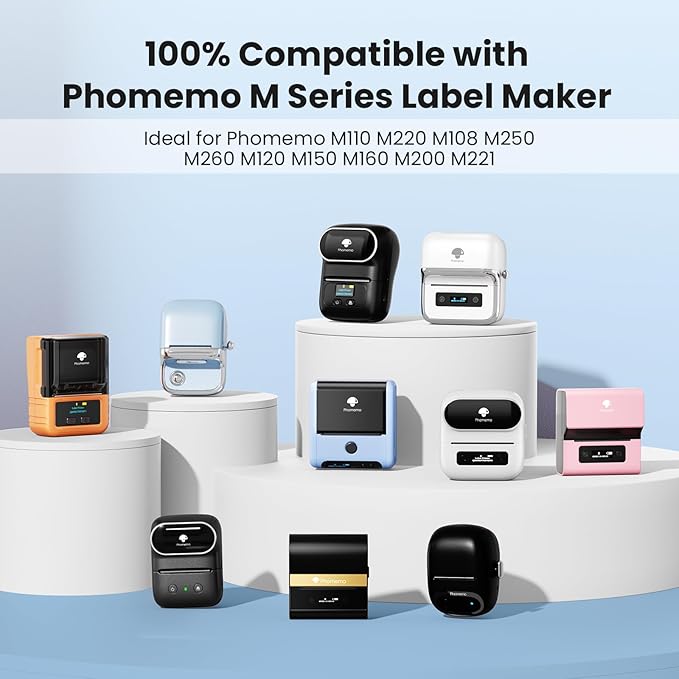 3 Rolls Phomemo Transparent Labels, 1.57'' x 2.36'' (40 x 60mm) Sticker for Phomemo M220 M110 M108 M250 M260 M221 M120 M150 Label Maker, for Barcode, Qr Code, Box, Name