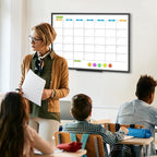 JILoffice Dry Erase Calendar Whiteboard - Magnetic White Board Calendar Monthly 36 X 24 Inch, Black Aluminum Frame Wall Mounted Board for Office Home and School