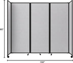 Versare Room Divider 360 Portable Wall Partition | Folding Panels | Large Freestanding Divider | Locking Wheels | Temporary Room Separator