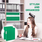 Henoyso 16 Pcs 3 Ring Binder 1/2'' Round Fits Letter Size 8. 5'' x 11'' Paper Plastic Flexible Binder Holds 100 Sheets with 1 Pockets Versatile Organizer for Office Home School (Green)