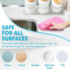 Nano Streak Free Magic Microfiber Cleaning Cloths Easy Clean Nanoscale,Fish Scale Window Mirror Glass Car Stainless Steel Cleaning,Lint Free Dish cloth Wine Glass Polishing Towel,Reusable,Pack 6,Mix