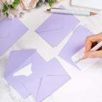 jiebor 100 Sets Small Envelopes with Small Blank Gift Business Card Wedding Invitation Pocket Envelopes for Graduations Wedding Shower Holiday 4.37 x 2.91 Inch Purple