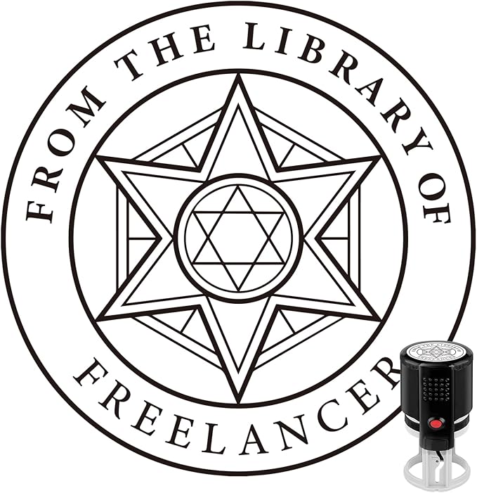 Custom Ink Stamp | Personalized Self Inking Stamp Gifts for Book Lovers, Readers, Teachers | 5 Ink Colors (Star-04)