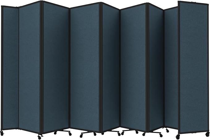 Versare Room Divider 360 Portable Wall Partition | Folding Panels | Large Freestanding Divider | Locking Wheels | Temporary Room Separator