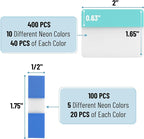 Mr. Pen- Sticky Index Tabs, 500 Pcs, 21 Sets, Colorful Sticky Tabs for Notebooks, Page Markers, Page Tabs for Binders, Page Tabs Sticky Tabs for Books, Notebook Tabs, Book Sticky Tabs for Notebooks