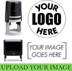 Custom Logo Stamp - Personalized Business Image Stamper 7/8" x 2-3/8" (Black)