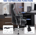 Big and Tall Office Chair 500lbs Wide Seat Executive Office Desk Chair High-Back Office Task Chair, Ergonomic Lumbar Support Computer Office Chairs for Heavy People(Black)