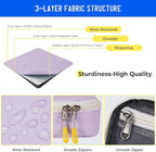 ECHSRT Big Pencil Case, Aesthetic Portable Zipper Pencil Bag with Hidden Pocket, Special Pouch for Men Women Adults, Stationery Organizer Pen Cases for Office Travel, Light Purple