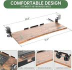 Extra Large Keyboard Tray Under Desk - Slide Out with Sturdy C-Clip Mount System, 31.5" (35.8" Including Clamps) x 11.8" Put-Out Keyboard Tray Computer Drawer, Rustic Vintage Brown