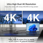 ABIWAZY USB C Docking Station Dual Monitor for HP Dell Lenovo Thinkpad Surface, 8 in 1 Computer Multiple Monitor Hub Adapter to Dual 4K HDMI,DisplayPort,VGA, 00W PD,3 USB for Windows Laptops(Black)