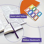 KICNIC Jumbo Book Covers 7 Pack, 9x11 Inch Stretchable Book Sox Suitable for Most Hardcover Books, Up to 10 Inch x 12.5 Inch, Washable and Reusable Protective Textbook Covers with Label Sticker